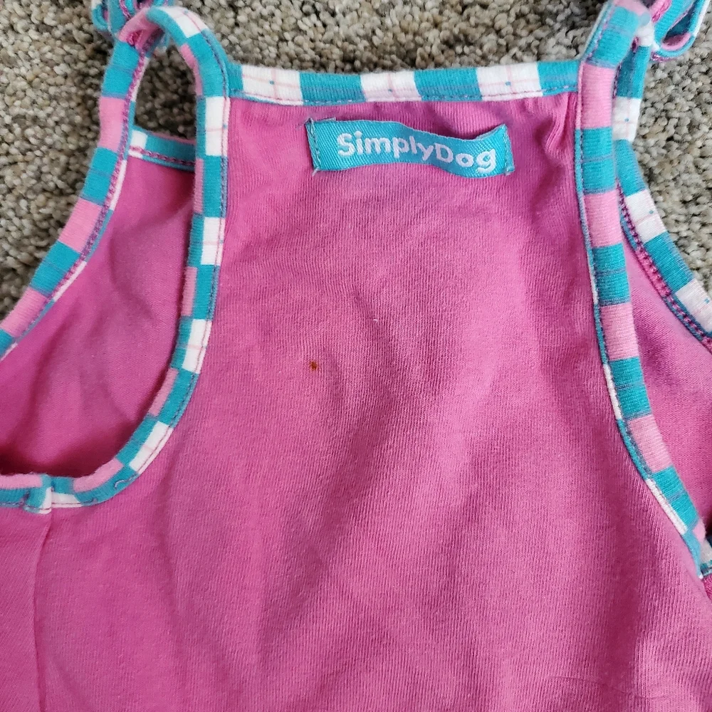 Trophy Dog Dress Pink and‎ Blue by SimplyDog Size Small